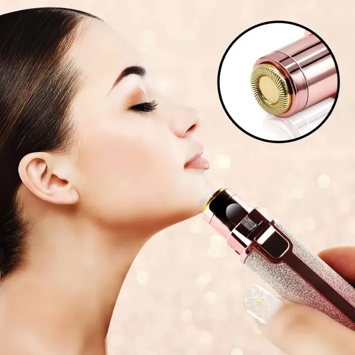 in-1 Rechargeable Hair Remover & Eyebrow Trimmer with LED, Painless Precision Shaver for Women’s Face, Lip, Chin, Bikini – Electric Facial